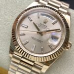 [Super Clone] Rolex Daydate 40 mm President Fluted Bezel Sundust set with diamonds Dial 228235 - Image 6