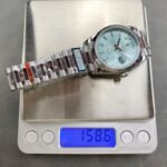 Rolex Daydate 36 mm President Fluted Bezel Ice blue Dial 128236 - Image 8