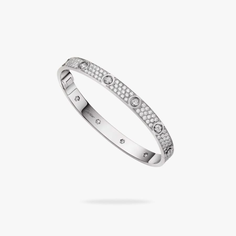 CEL-B-CAR-042.jpg CARTIER LOVE bracelet classic model paved 10 diamonds - Image 1