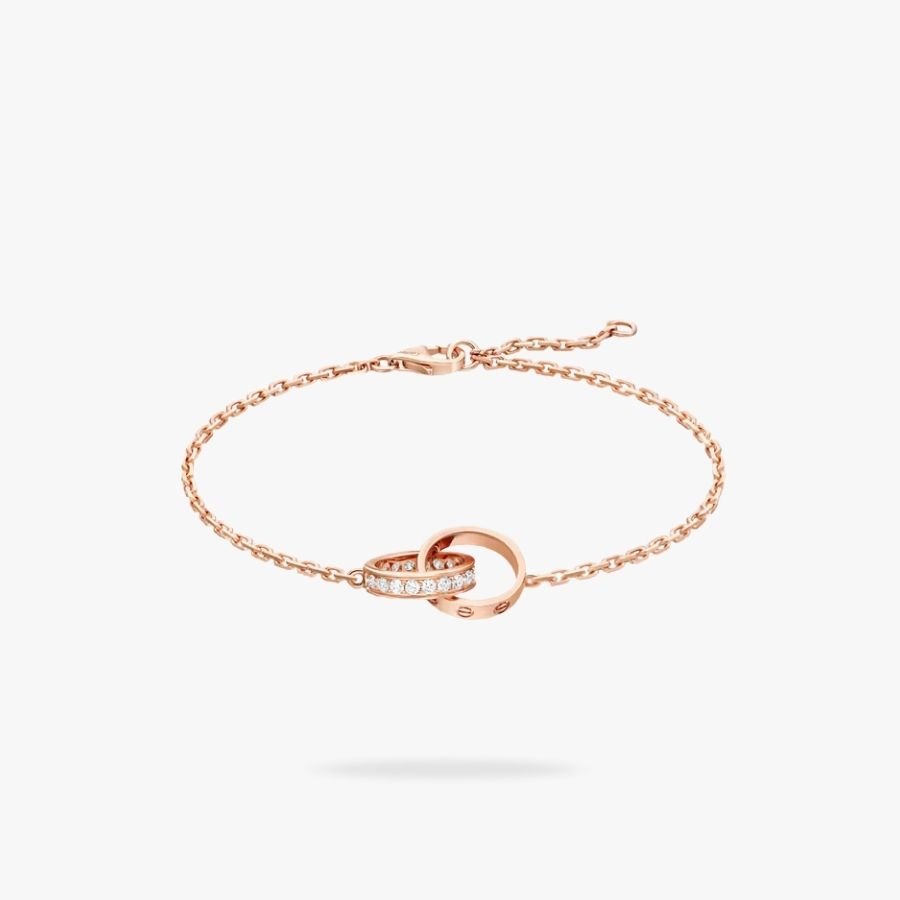 CEL-B-CAR-049.jpg CARTIER LOVE bracelet on chain half-paved - Image 1