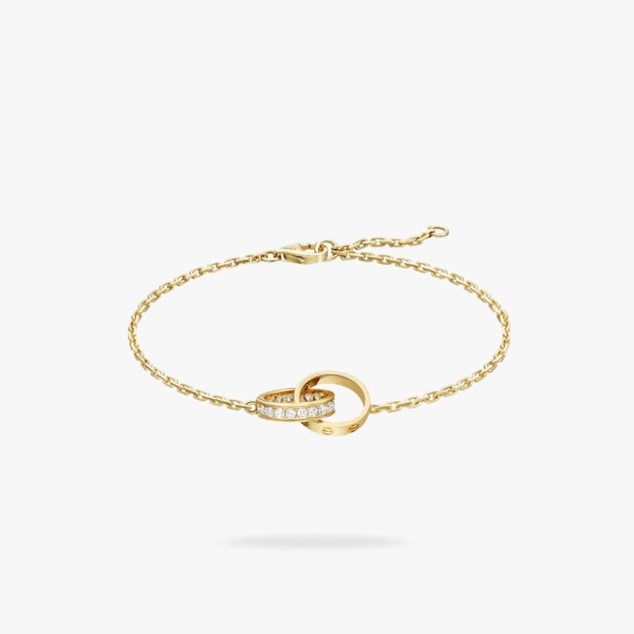CEL-B-CAR-050.jpg CARTIER LOVE bracelet on chain half-paved - Image 1