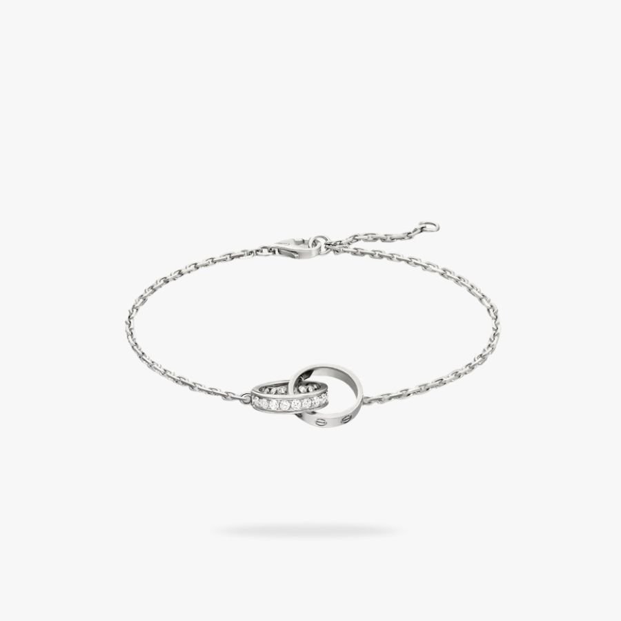 CEL-B-CAR-051.jpg CARTIER LOVE bracelet on chain half-paved - Image 1