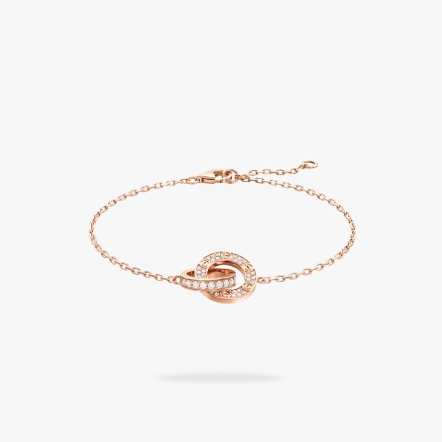 CEL-B-CAR-052.jpg CARTIER LOVE bracelet on chain paved - Image 1