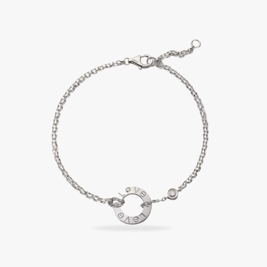 CEL-B-CAR-057.jpg CARTIER LOVE bracelet on chain 2 diamonds - Image 1