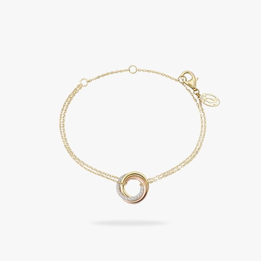 CEL-B-CAR-085.jpg CARTIER Trinity bracelet on chain diamonds - Image 1
