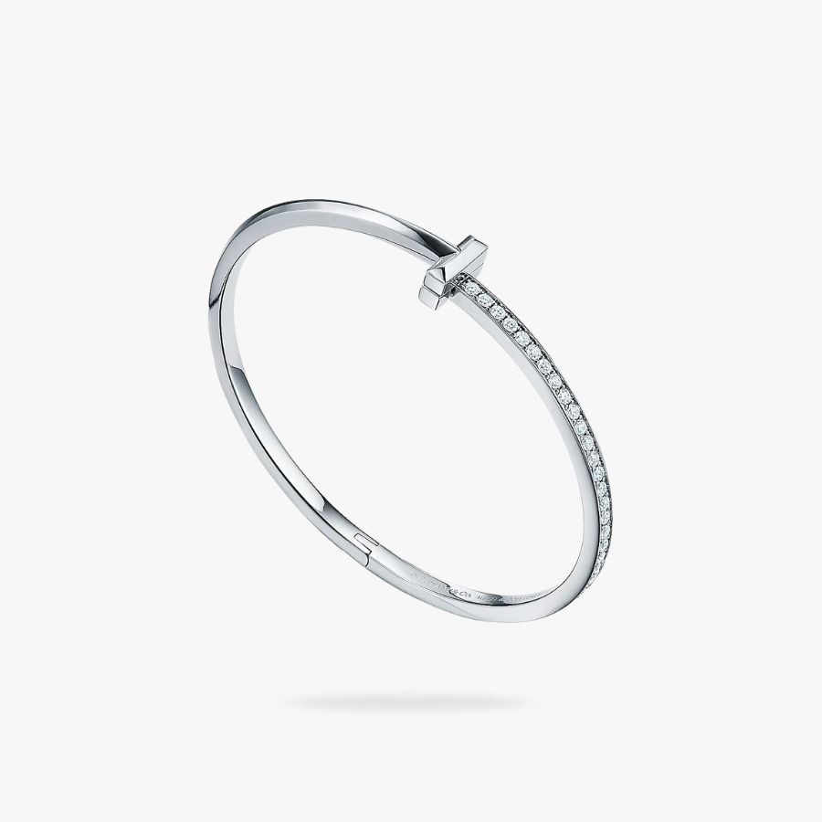 CEL-B-TIF-027.jpg Tiffany and Co TIFFANY T T1 Narrow Diamond Hinged Bangle - Image 1
