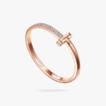 Tiffany and Co TIFFANY T T1 Wide Diamond Hinged Bangle