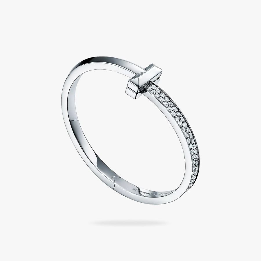 CEL-B-TIF-038.jpg Tiffany and Co TIFFANY T T1 Wide Diamond Hinged Bangle - Image 1