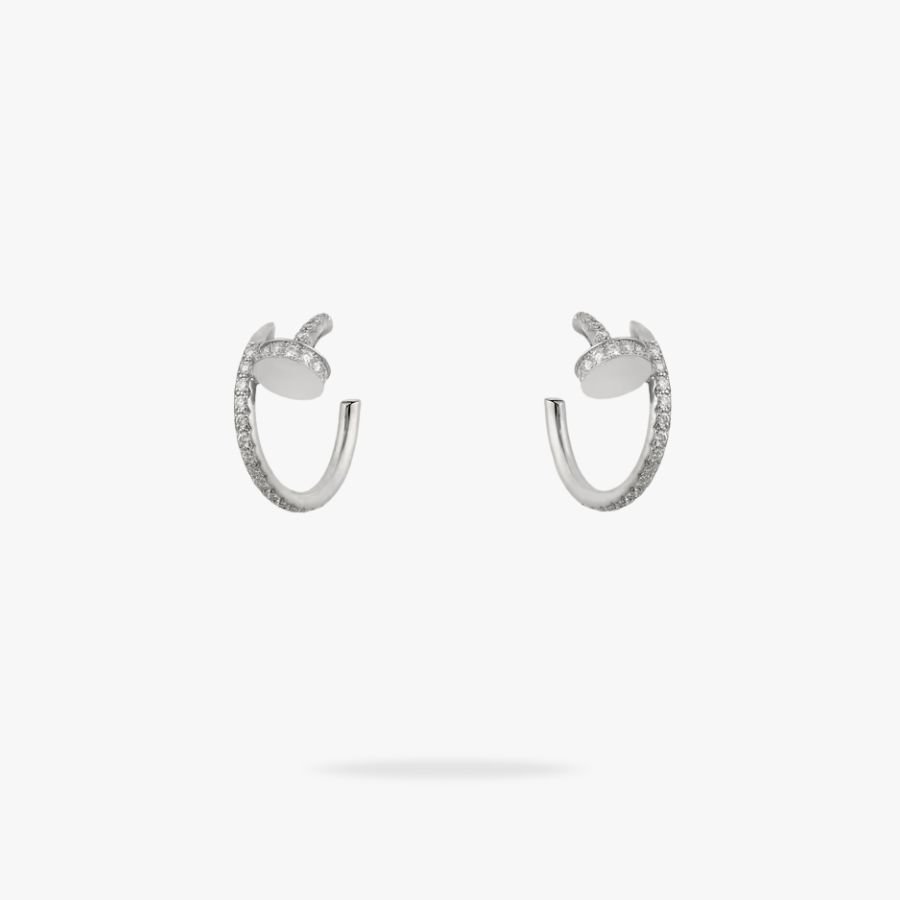 CEL-E-CAR-027.jpg CARTIER Juste un Clou hoop earrings small model paved - Image 1