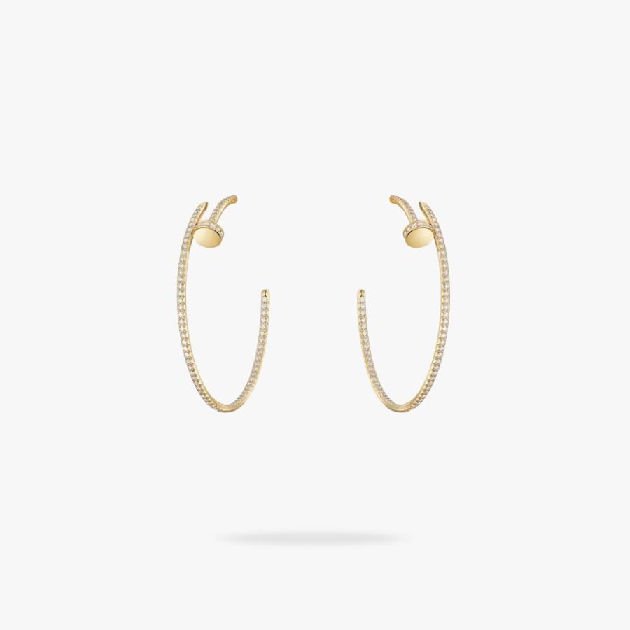 CEL-E-CAR-036.jpg CARTIER Juste un Clou hoop earrings large model paved - Image 1