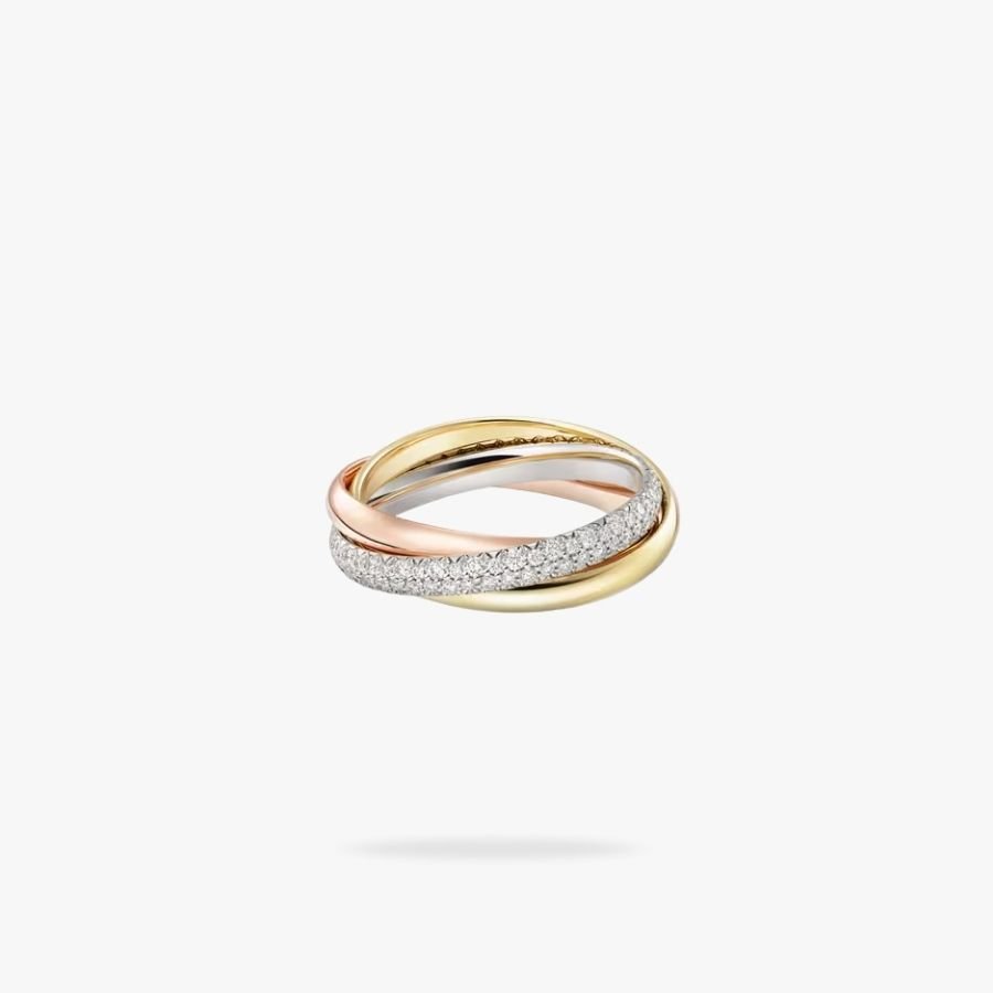 CEL-R-CAR-052.jpg CARTIER Trinity ring small model half-paved - Image 1