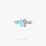 Tiffany and Co TIFFANY T Diamond and Turquoise Wire Ring
