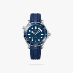 Omega Seamaster Diver 300M 42mm Steel On Rubber Strap Blue Dial