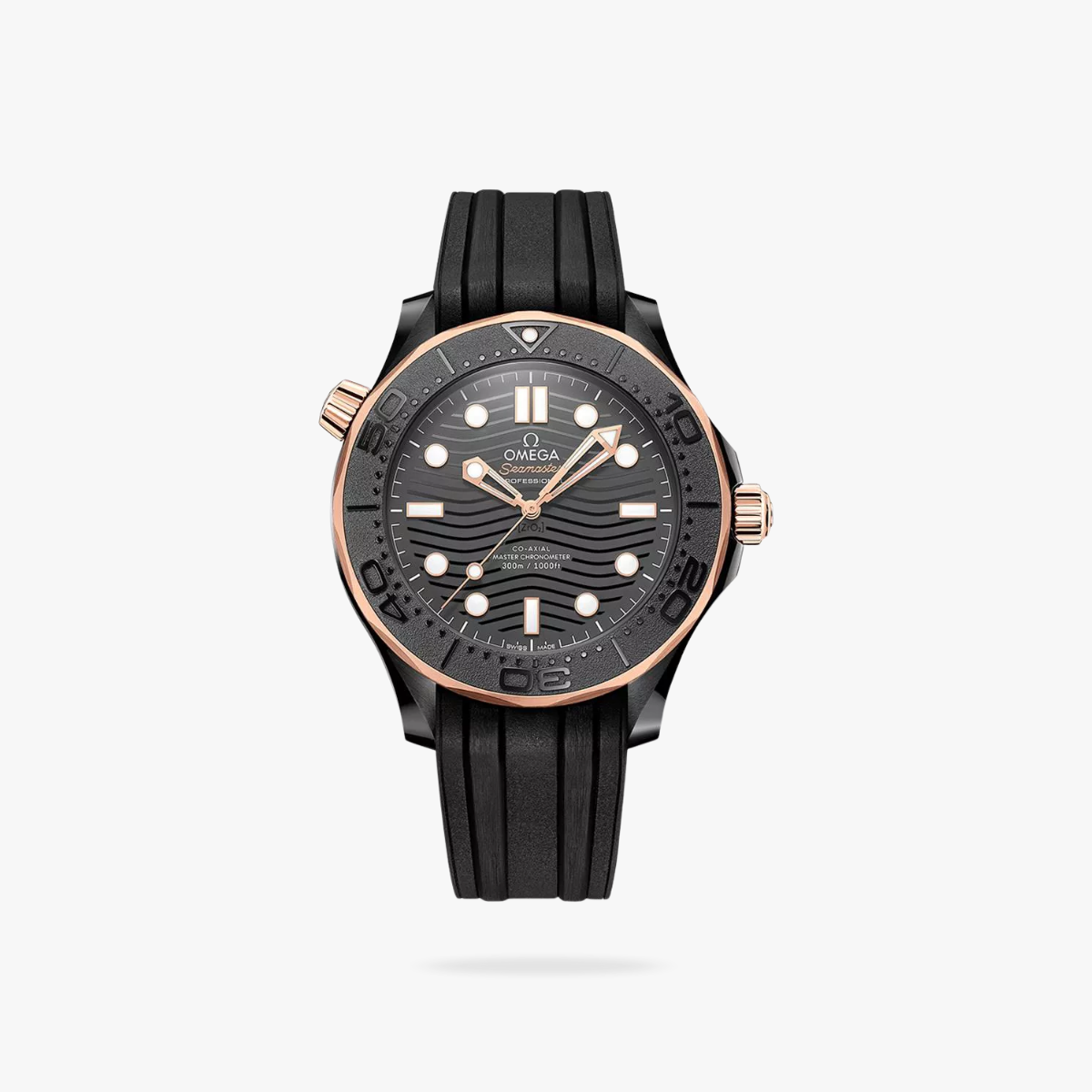 CEL-W-OM-020.png Omega Seamaster Diver 300M 44mm Black Ceramic On Rubber Strap Black Dial - Image 1