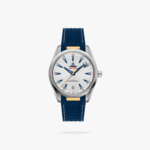 Omega Seamaster Aqua Terra 150M 41mm Steel Yellow Gold On Rubber Strap Silver Dial