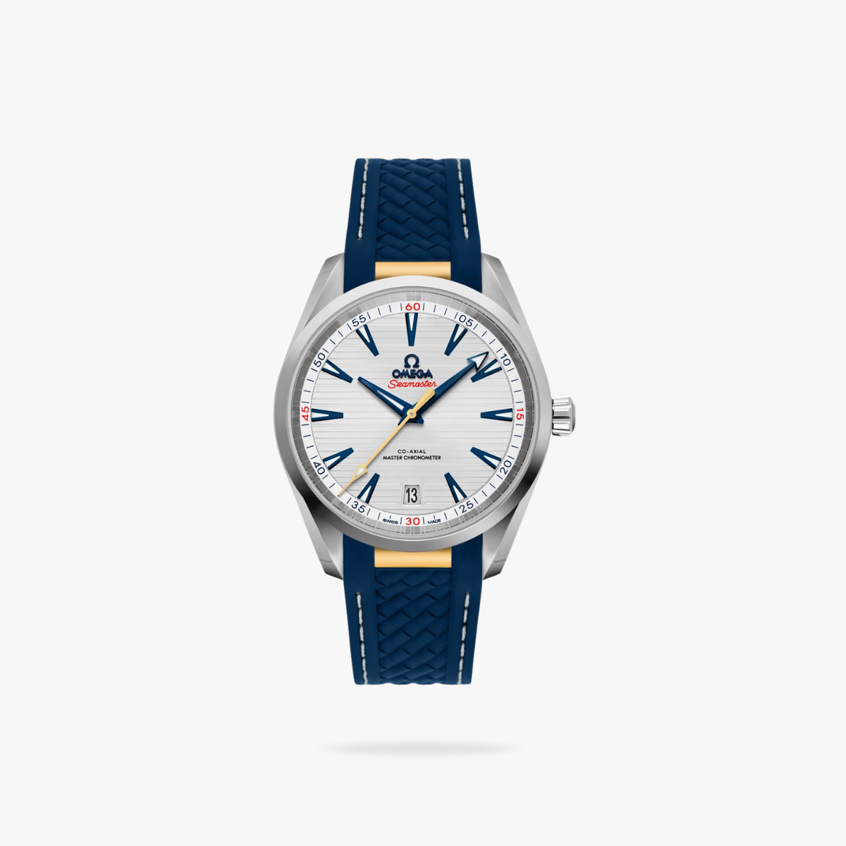 CEL-W-OM-048.png Omega Seamaster Aqua Terra 150M 41mm Steel Yellow Gold On Rubber Strap Silver Dial - Image 1