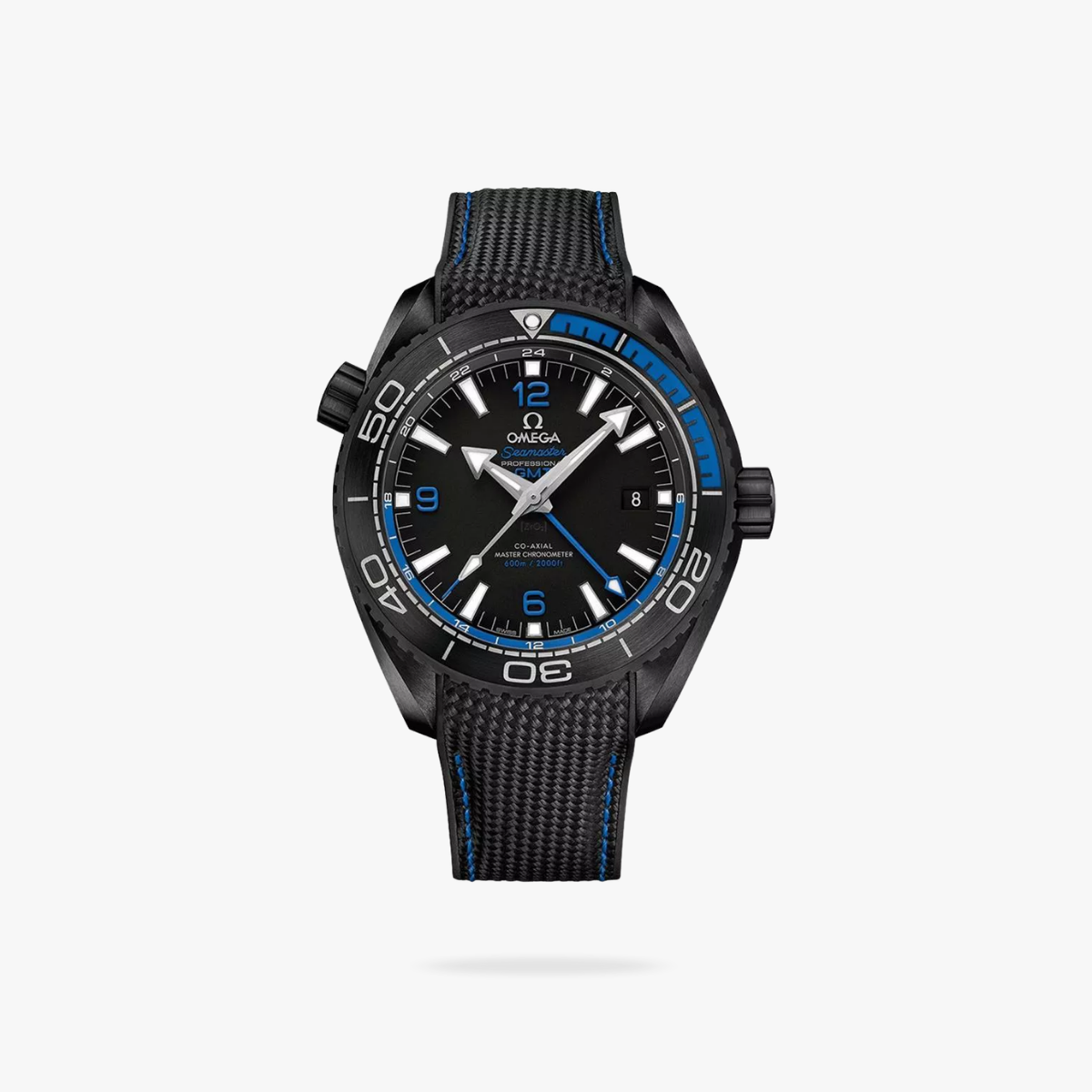 CEL-W-OM-055.png Omega Seamaster Planet Ocean 600M GMT Deep Black 46mm Black Ceramic On Rubber Strap Black Dial - Image 1