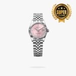 [Super Clone] Rolex Datejust 31 mm Jubilee Fluted Bezel Pink set with diamonds Dial 278274