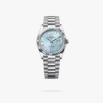 Rolex Daydate 36 mm President Fluted Bezel Ice blue Dial 128236