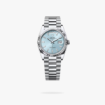 Rolex Daydate 36 mm President Fluted Bezel Ice blue Dial 128236