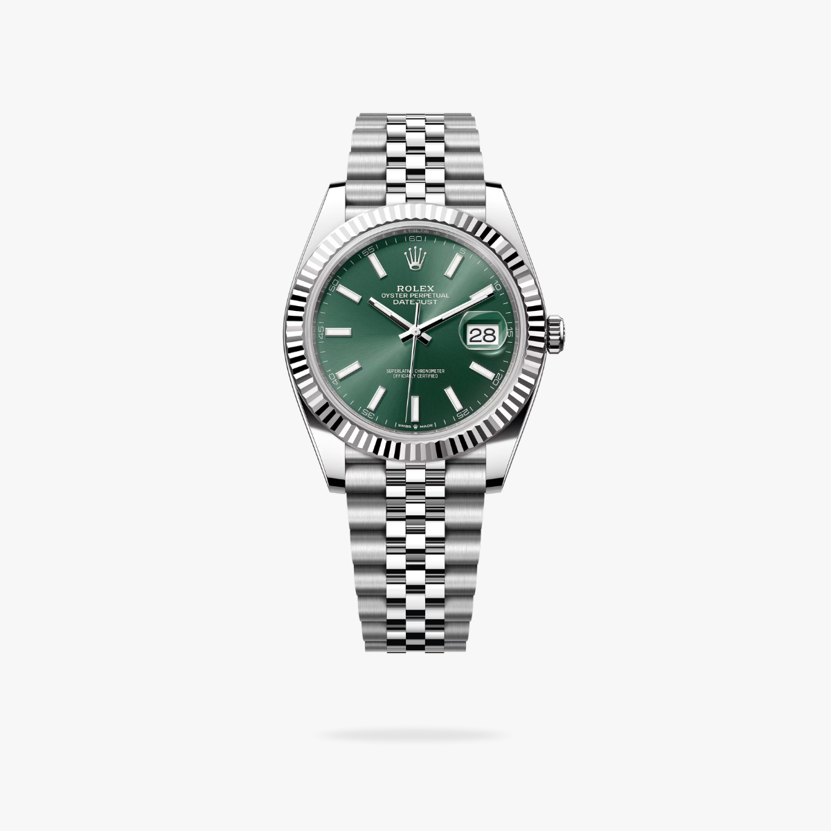CEL-W-RL-020.png Rolex Datejust 41 mm Jubilee Fluted Bezel Mint green Dial 126334 - Image 1