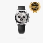 [Super Clone] Rolex Cosmograph Daytona 40 mm Oysterflex Ceramic Bezel Steel and bright black Dial 126519LN