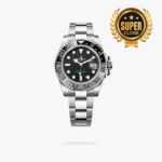 [Super Clone] Rolex GMT Master II 40 mm Oyster Gray and black Bezel Black Dial 126710GRNR