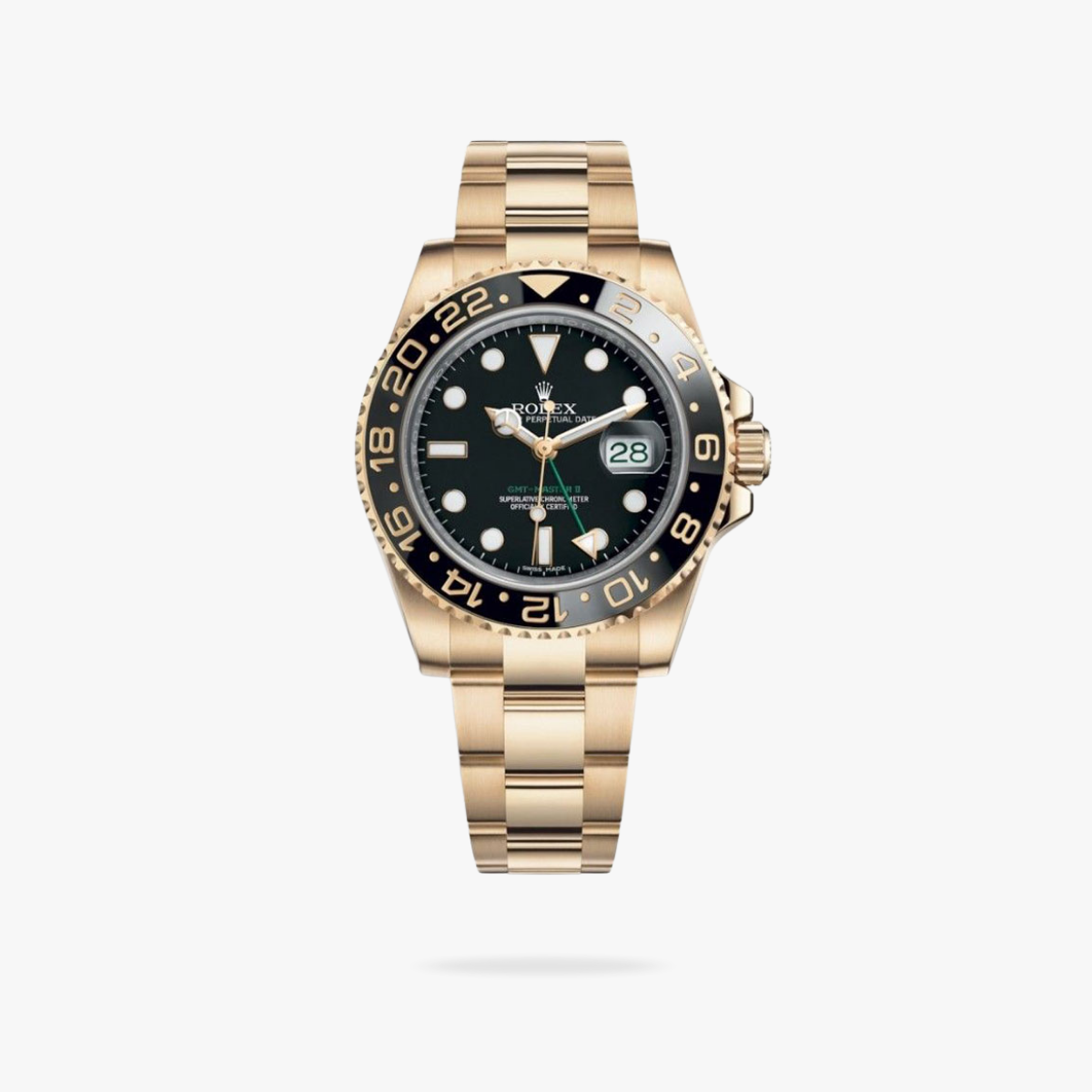 CEL-W-RL-053.png Rolex GMT Master II 40 mm Oyster Black Bezel Bright black Dial - Image 1