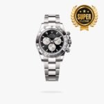 [Super Clone] Rolex Cosmograph Daytona 40 mm Oystersteel Steel Bezel Bright black and steel Dial 126509