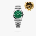 [Super Clone] Rolex Oyster Perpetual 36 mm Oyster Trapeze Bezel Green Dial 126000