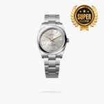 [Super Clone] Rolex Oyster Perpetual 36 mm Oyster Trapeze Bezel Silver Dial 126000