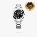 [Super Clone] Rolex Datejust 41 mm Oyster Smooth Bezel Bright black Dial 126300