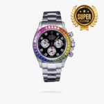 [Super Clone] Rolex Cosmograph Daytona 40 mm Oystersteel Rainbow Bezel Panda Dial