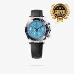 [Super Clone] Rolex Cosmograph Daytona 40 mm Oysterflex Ceramic Bezel Ice blue Dial