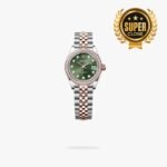 [Super Clone] Rolex Lady Datejust 28 mm Jubilee Brilliant diamond set Bezel Olive green set with diamonds Dial 279381RBR