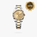 [Super Clone] Rolex Datejust 41 mm Oyster Fluted Bezel Champagne colour set with diamonds Dial 126333