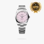 [Super Clone] Rolex Oyster Perpetual 41 mm Oyster Trapeze Bezel Candy Pink Dial 134300