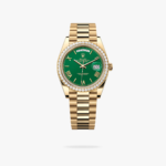 Rolex Daydate 40 mm President Brilliant diamond set Bezel Green Dial 228348RBR Swiss movement