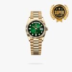 [Super Clone] Rolex Daydate 36 mm President Fluted Bezel Blue ombre set with diamonds Dial 128238