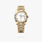 Rolex Daydate 40 mm President Fluted Bezel White Dial 228236