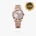 [Super Clone] Rolex Daydate 40 mm President Fluted Bezel Sundust set with diamonds Dial 228235