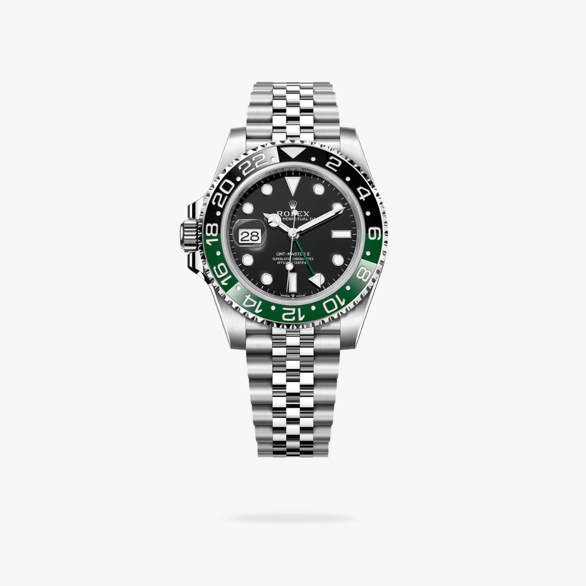 CEL-W-RL-124.png Rolex GMT Master II 40 mm Oyster Black and green Bezel Black Dial 126720VTNR - Image 1