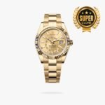 [Super Clone] Rolex Sky Dweller 42 mm Oyster Fluted Bezel Champagne colour Dial 336938