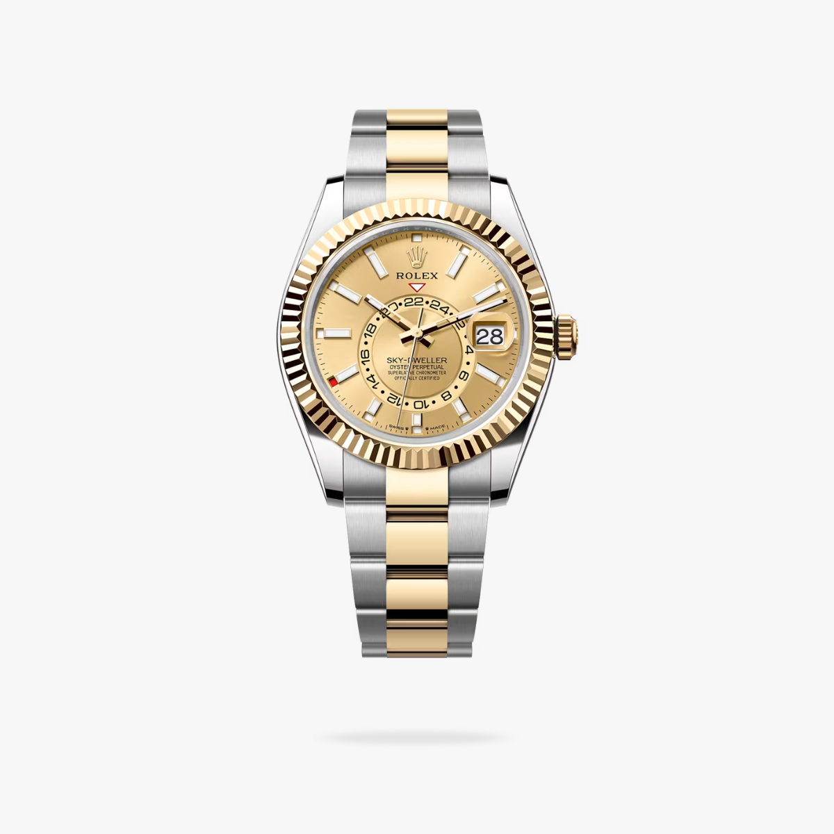 CEL-W-RL-131.png Rolex Sky Dweller 42 mm Oyster Fluted Bezel Champagne colour Dial 336933 - Image 1