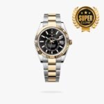 [Super Clone] Rolex Sky Dweller 42 mm Oyster Fluted Bezel Bright black Dial 336933