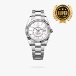 [Super Clone] Rolex Sky Dweller 42 mm Oyster Fluted Bezel Intense white Dial 336934