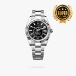 [Super Clone] Rolex Sky Dweller 42 mm Oyster Fluted Bezel Bright black Dial 336934