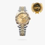 [Super Clone] Rolex Datejust 41 mm Jubilee Fluted Bezel Champagne colour set with diamonds Dial 126333