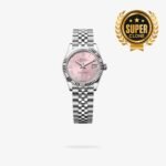 [Super Clone] Rolex Datejust 31 mm Jubilee Fluted Bezel Pink set with diamonds Dial 278274