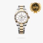 [Super Clone] Rolex Sky Dweller 42 mm Oyster Fluted Bezel Intense white Dial 336933